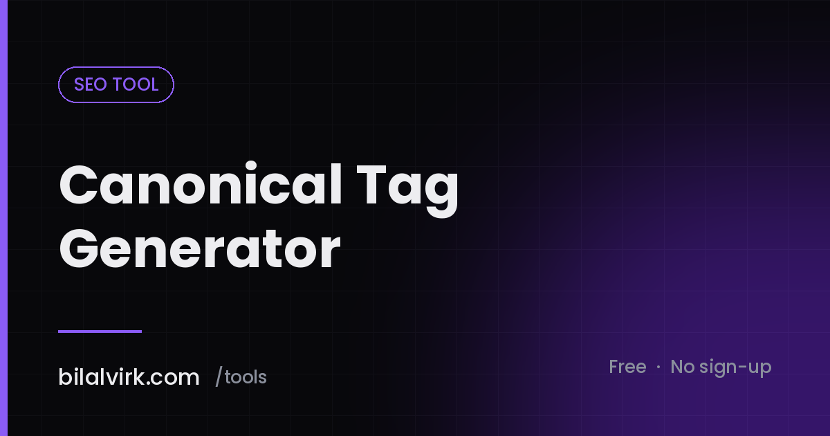 Canonical Tag Generator