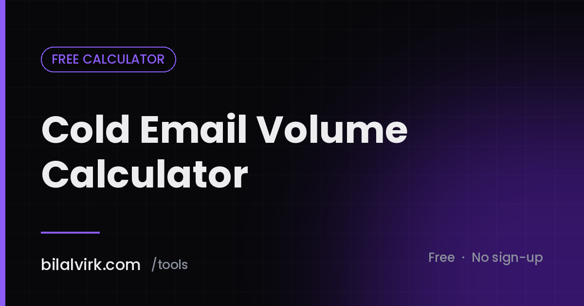 Cold Email Volume Calculator