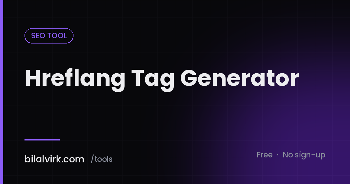 Hreflang Tag Generator