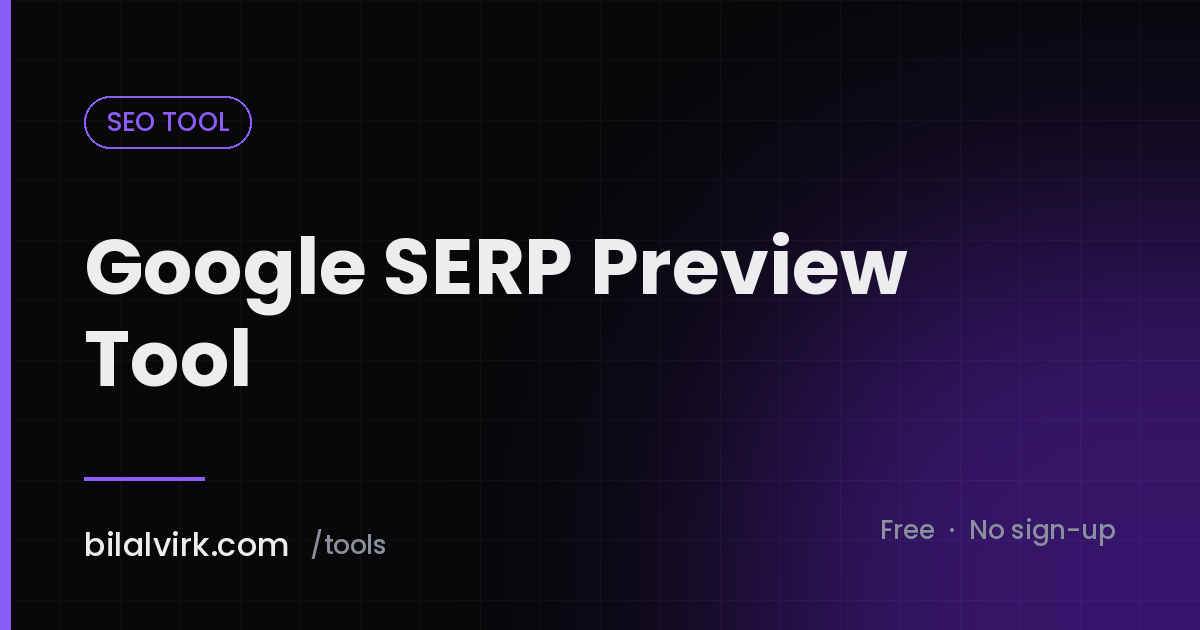 Google SERP Preview Tool
