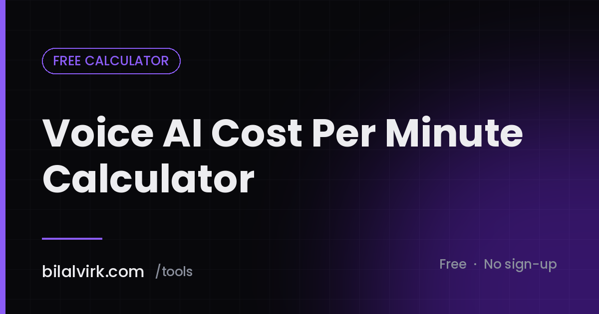 Voice AI Cost Per Minute Calculator