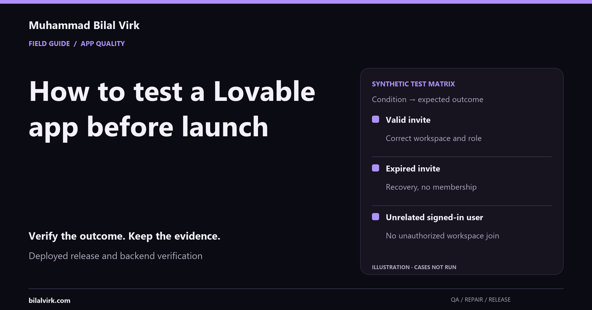 How to test a Lovable app before launch
